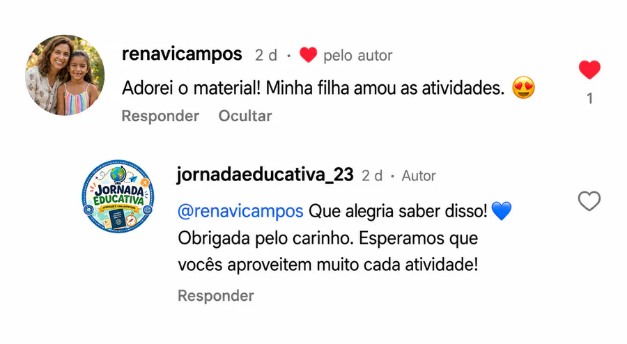 Comentario de una madre que cuenta que a su hija le encantaron las actividades