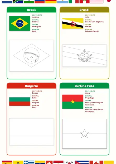 Página de Banderas del Mundo: Brasil, Brunéi, Bulgaria y Burkina Faso