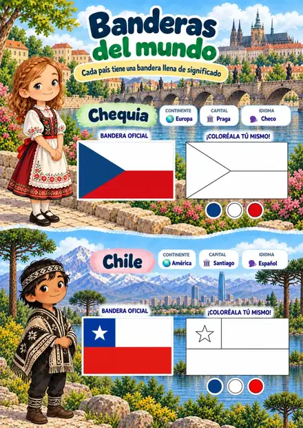 Página de banderas: Chequia y Chile