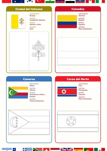 Página de Banderas del Mundo: Ciudad del Vaticano, Colombia, Comoras y Corea del Norte