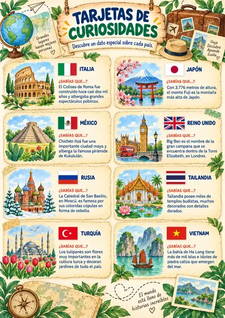 Tarjetas de curiosidades